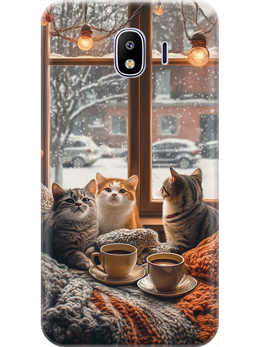 

Силиконовый чехол на Samsung Galaxy J4 (2018) с принтом "Котики на подоконнике", Прозрачный;бежевый;белый;желтый;серый, 718358912