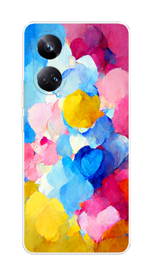 

Чехол на Realme 10 Pro+ "Яркие пятна", Синий;голубой;желтый;розовый, 2512350-1