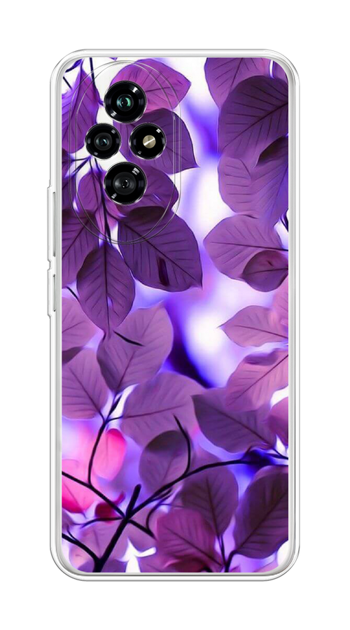 

Чехол на Honor 200 "Сиреневые листики", Фиолетовый;голубой, 6124750-1