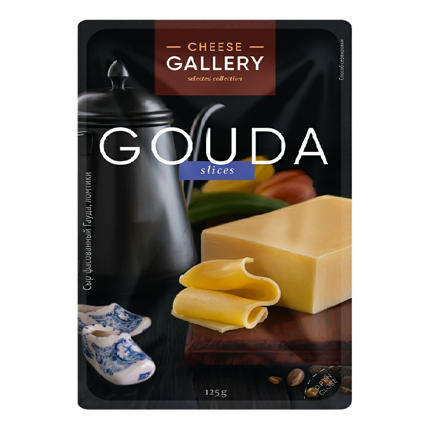 Сыр твердый Cheese Gallery Гауда нарезка 45% 125 г