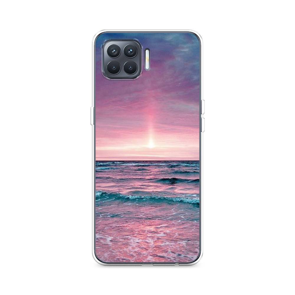 

Чехол на Oppo Reno 4 Lite "Восход 3", Розовый;голубой, 255350-2
