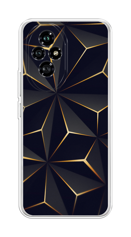 

Чехол на Honor 200 "Черные полигоны", Золотистый;черный, 6124750-1