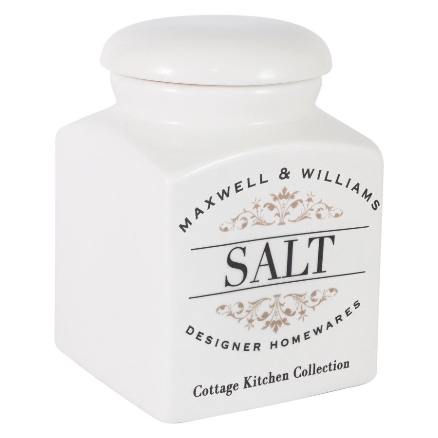 фото Банка для сыпучих продуктов salt maxwell & williams "cottage kitchen", 0,5л, фарфор, п/к