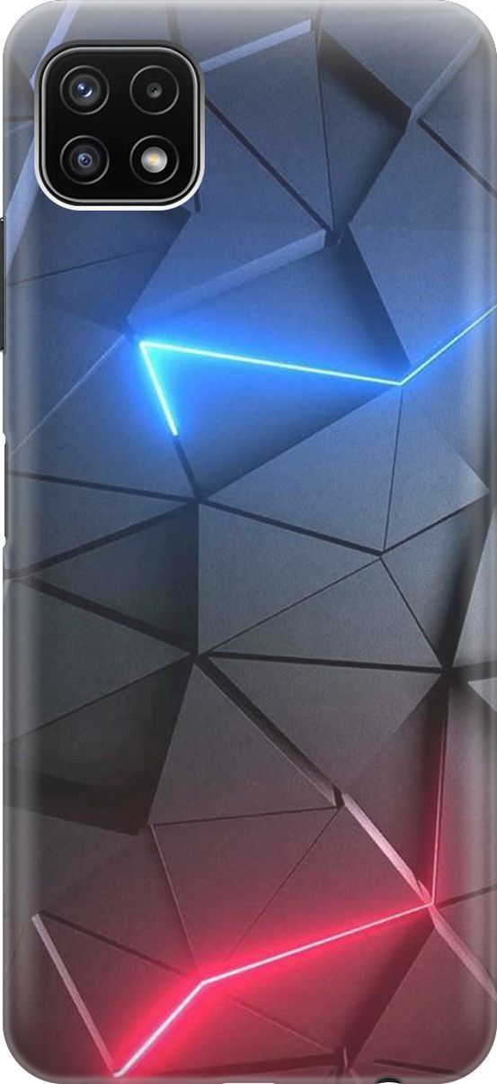 

Силиконовый чехол на Samsung Galaxy A22s 5G "Графитовые грани", Серый;синий, 3912
