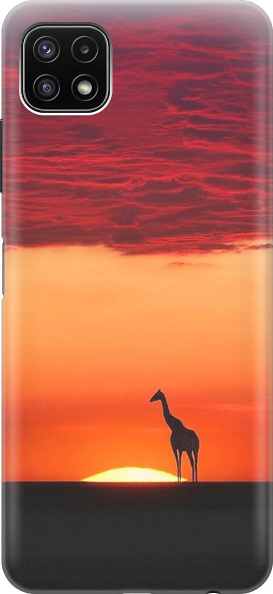 

Силиконовый чехол на Samsung Galaxy A22s 5G "Закатный жираф", Оранжевый;розовый, 3911