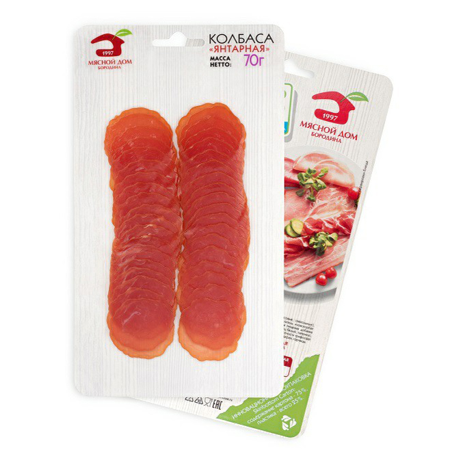 

Колбаса сырокопченая Мясной Дом Бородина Янтарная нарезка 70 г