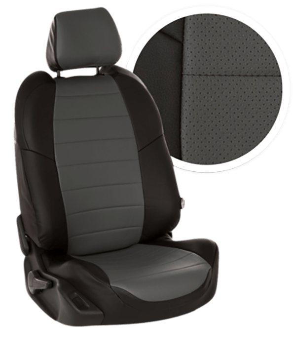 

Авточехлы Автопилот Volkswagen Jetta VI c 11-17г. Экокожа / Черный + Серый