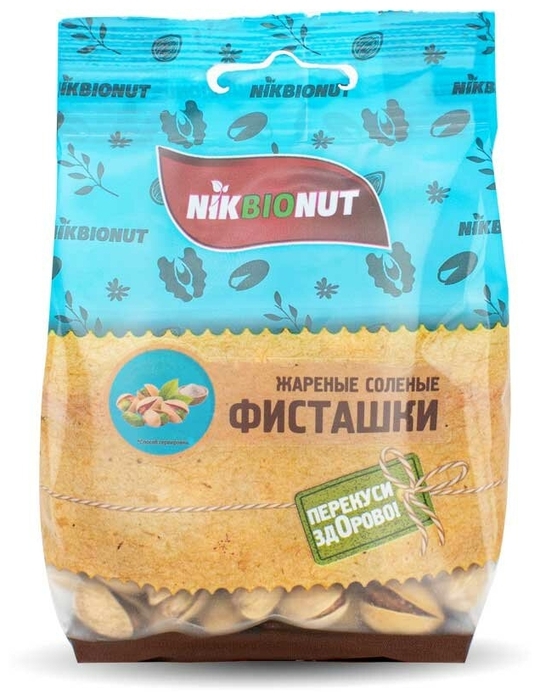 

Фисташки Nikbionut жареные неочищенные соленые 130 г