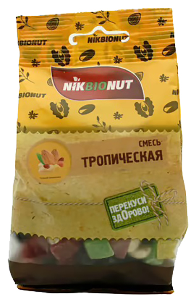 Фруктово-ореховая смесь Nikbionut Тропическая 130 г