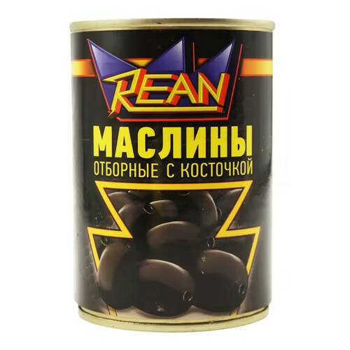 

Маслины Rean отборные черные крупные с косточкой 280 г