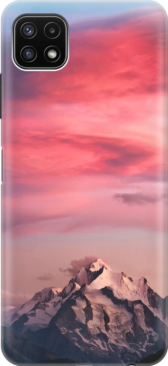 

Силиконовый чехол на Samsung Galaxy A22s 5G "Горы и небо", Коричневый;розовый, 3910