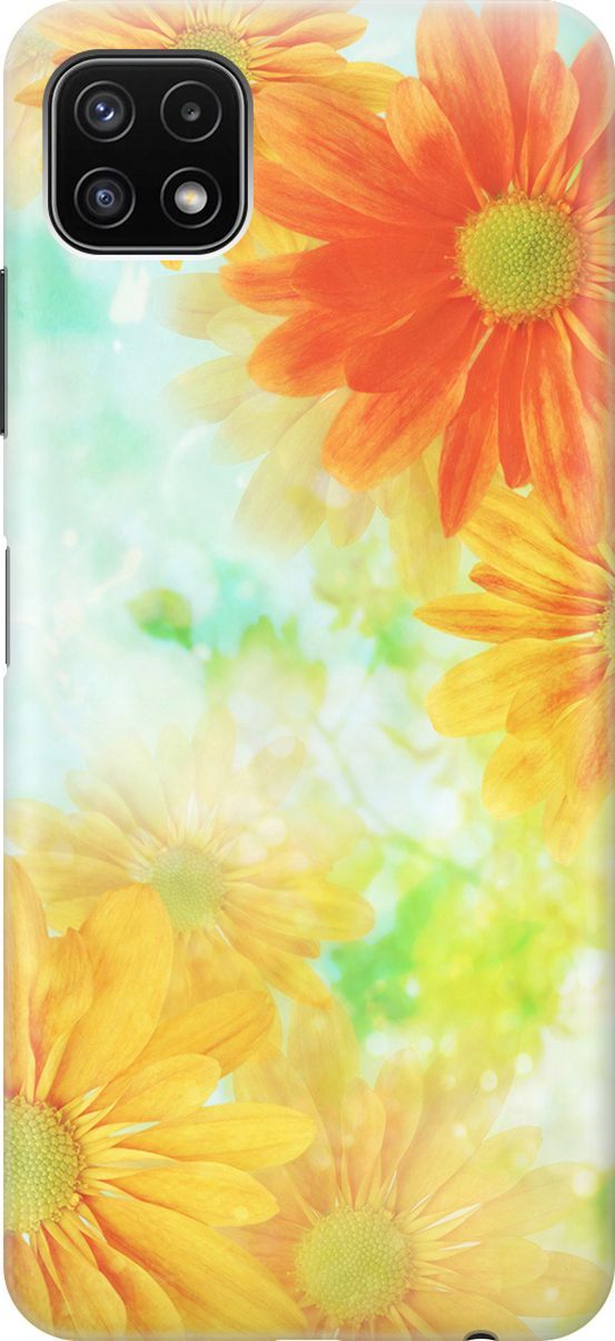 

Силиконовый чехол на Samsung Galaxy A22s 5G "Оранжевые цветы", Желтый;зеленый, 3910