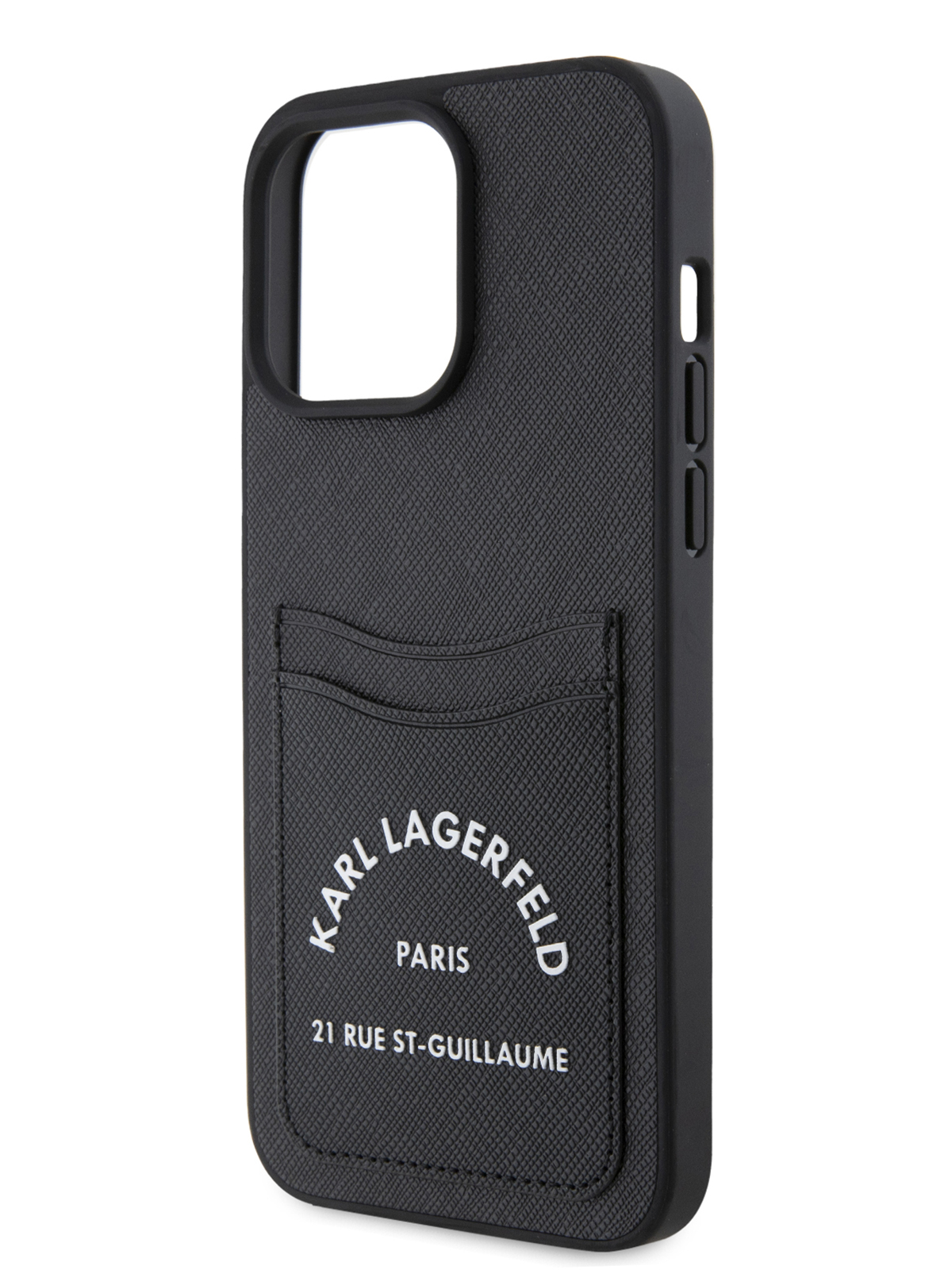 Чехол Karl Lagerfeld для iPhone 13 Pro Max из экокожи с карманом для карт RSG Hard Black