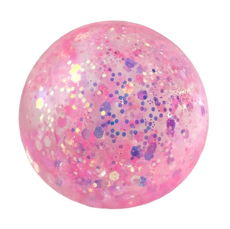 Игрушка мячик антистресс сквиш эластичный с блестками, розовый мягкая игрушка market toys lab антистресс кот батон багет 110 см розовый