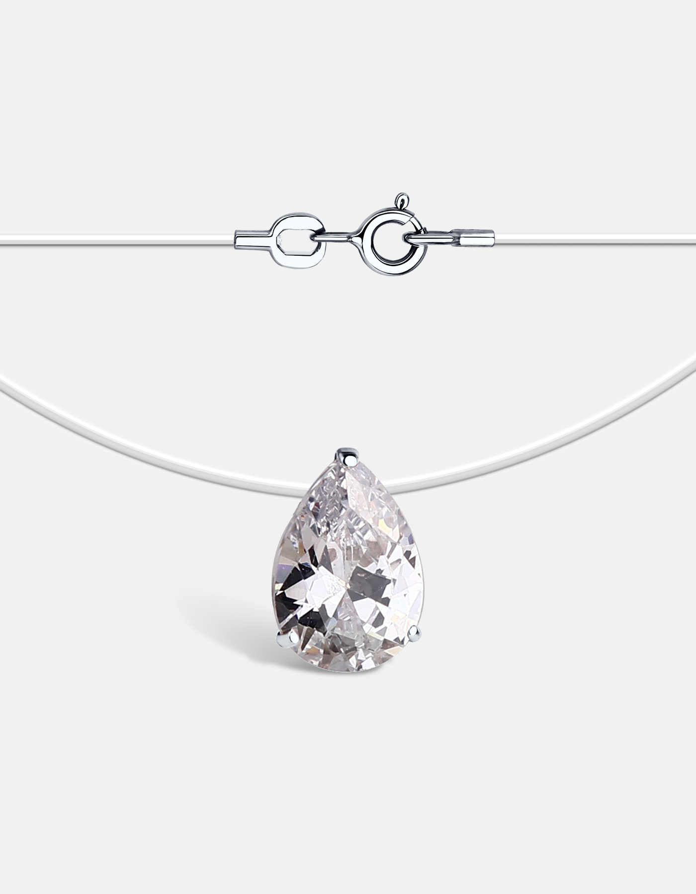 

Колье из серебра/лески 40 см DIALVI JEWELRY 4RLK107623.01, фианит, 4RLK107623.01