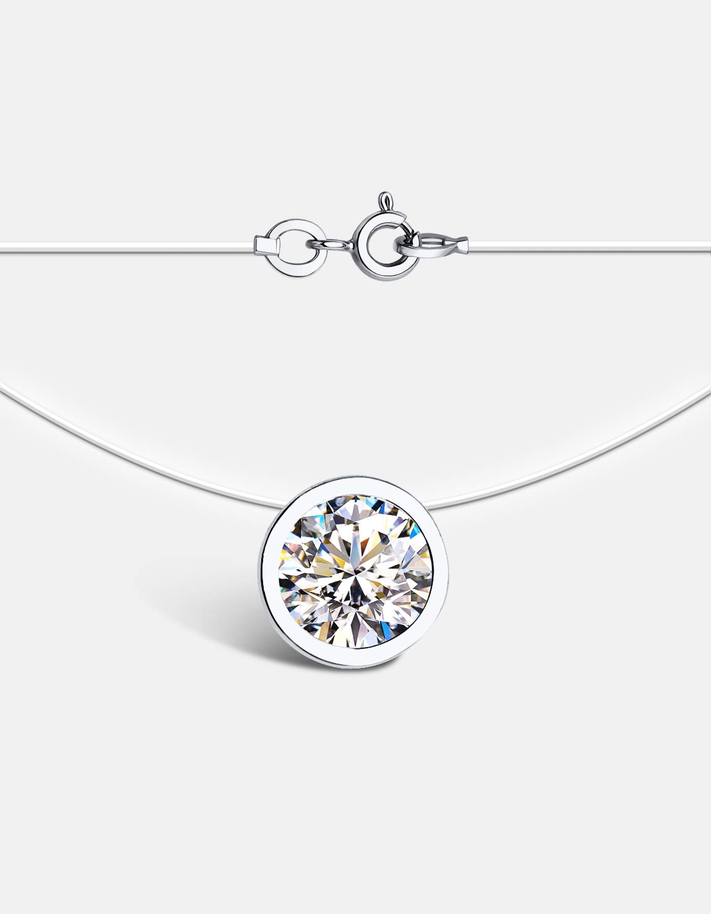 

Колье из белого золота/лески 45 см DIALVI JEWELRY 4RLG603633.01, фианит, 4RLG603633.01