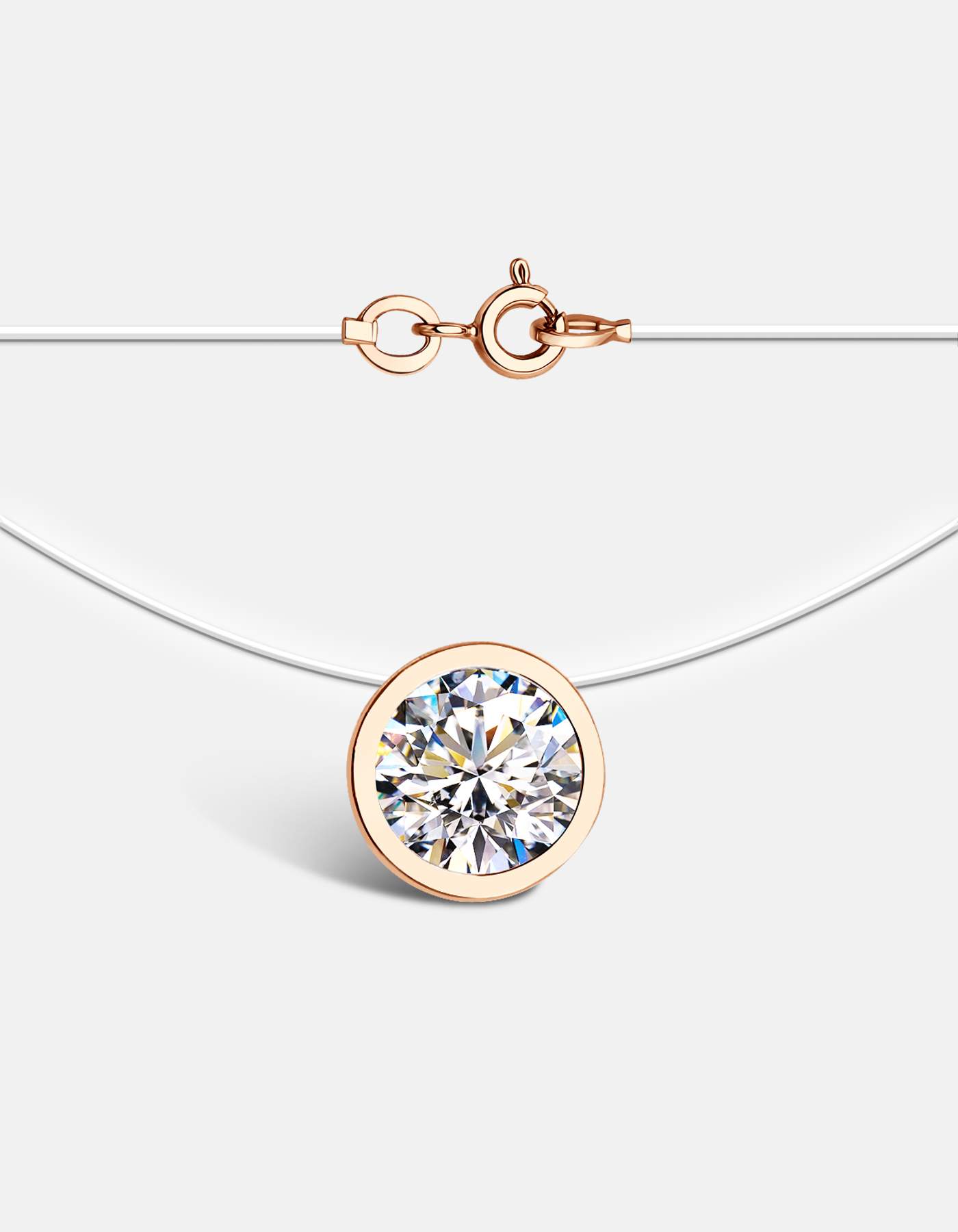 

Колье из красного золота/лески 45 см DIALVI JEWELRY 4RLG603631.01, фианит, 4RLG603631.01