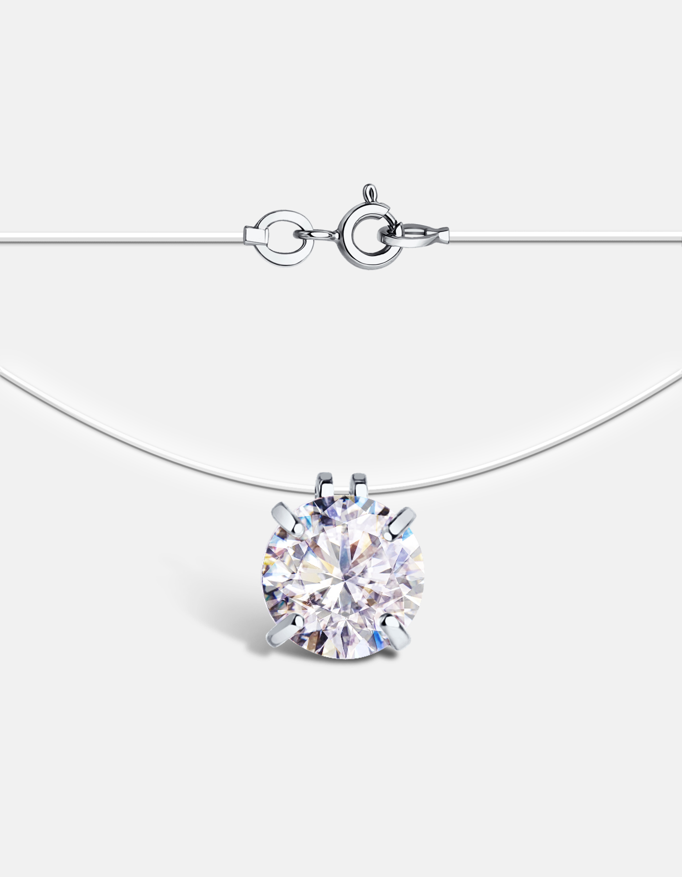 

Колье из белого золота/лески 40 см DIALVI JEWELRY 4RL0603633.01, фианит, 4RL0603633.01