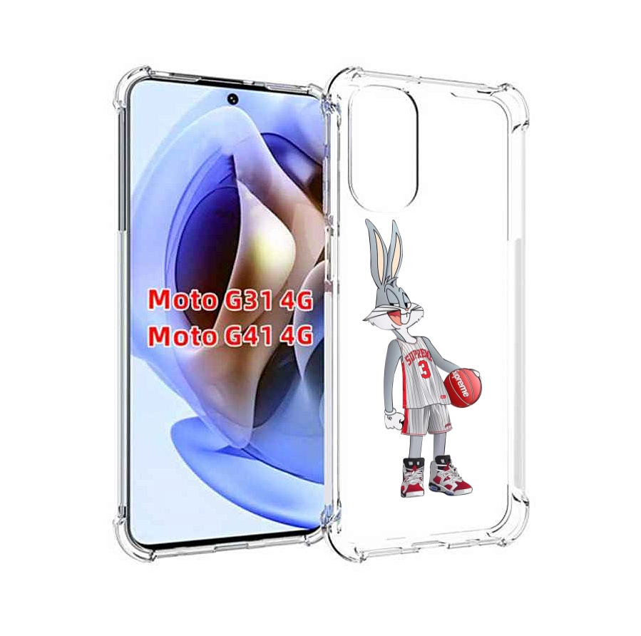 

Чехол MyPads заяц-баскетболист женский для Motorola Moto G31 4G / G41 4G, Прозрачный, Tocco
