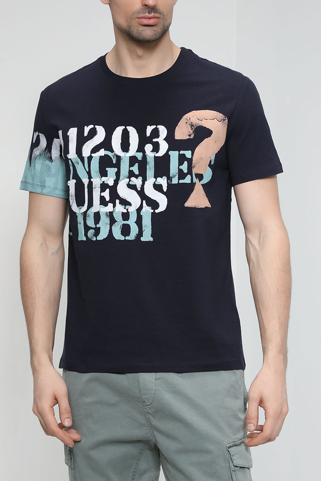 

Футболка мужская Guess M3GI14 синяя S, Синий, M3GI14