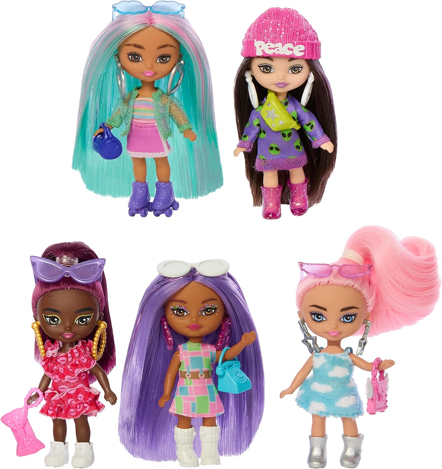 Набор Кукол 5 Шт Барби Экстра Fly Mini Minis коллекционный набор 5 кукол барби barbie extra