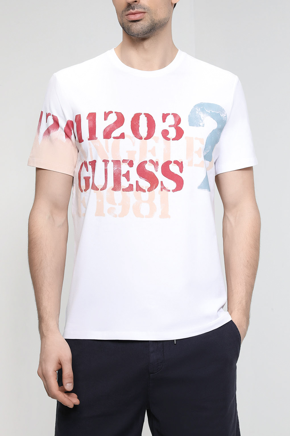 

Футболка мужская Guess M3GI14 белая 2XL, Белый, M3GI14