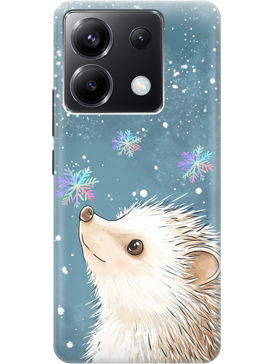 

Силиконовый чехол на Xiaomi Redmi Note 13 Pro 5G / Poco X6 5G с принтом "Ежик и снежинки", Прозрачный;белый;серый;синий, 779827912