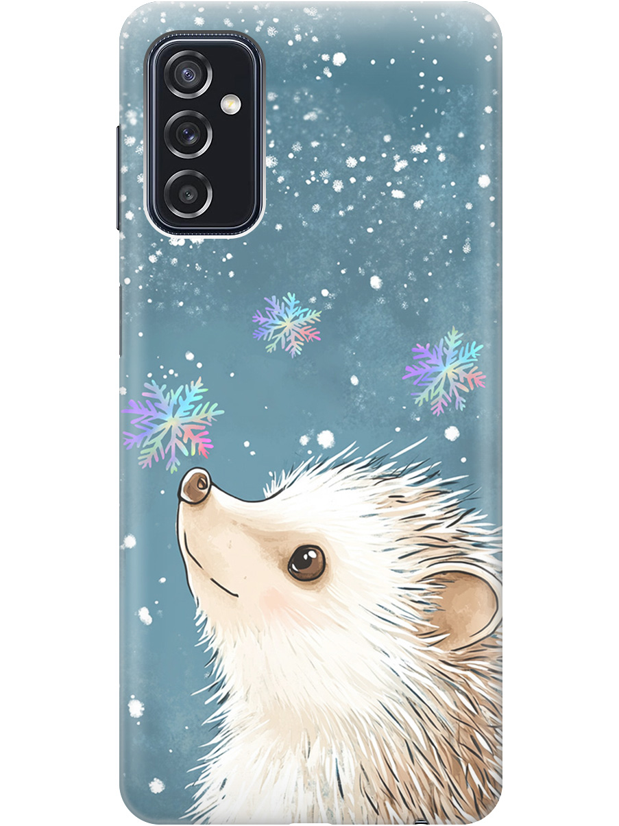 

Силиконовый чехол на Samsung Galaxy M52 5G с принтом "Ежик и снежинки", Прозрачный;белый;серый;синий, 734082112