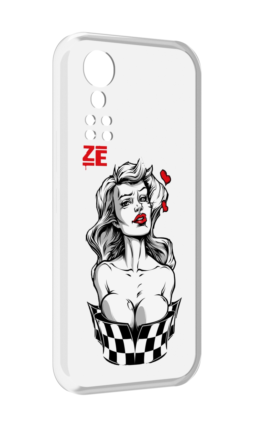 

Чехол MyPads черно белая девушка с красными губами женский для ZTE Axon 30 5G / Axon 3..., Прозрачный, Tocco