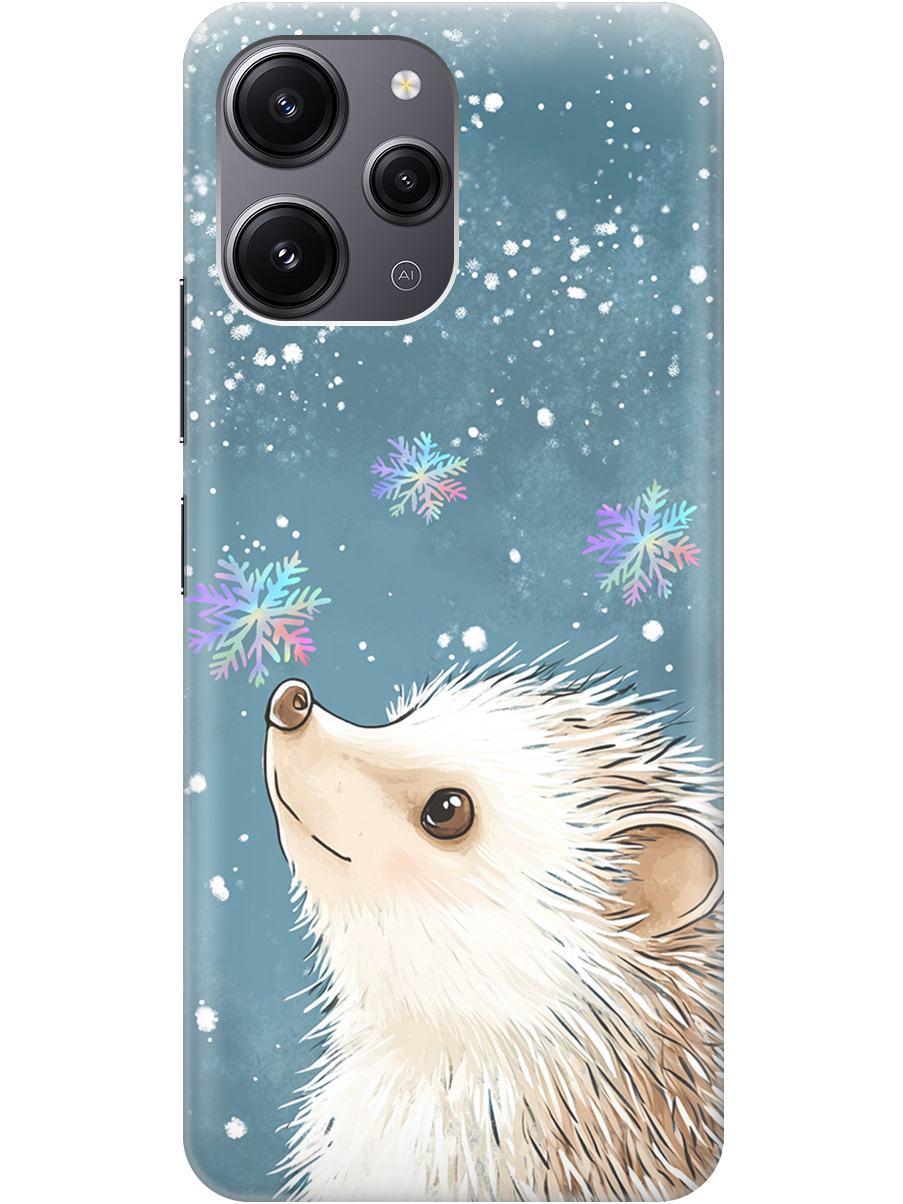 

Силиконовый чехол на Xiaomi Redmi 12 с принтом "Ежик и снежинки", Прозрачный;белый;серый;синий, 772621712