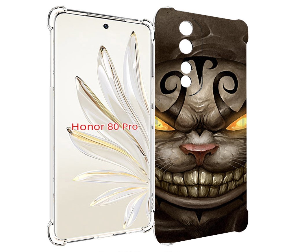 

Чехол MyPads злой котик с желтыми глазами для Honor 80 Pro, Прозрачный, Tocco