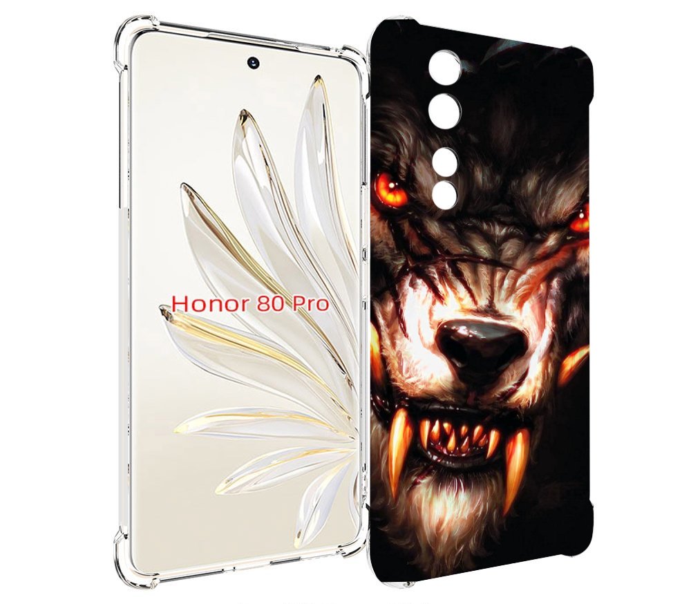 

Чехол MyPads злой голодный волк мужской для Honor 80 Pro, Прозрачный, Tocco