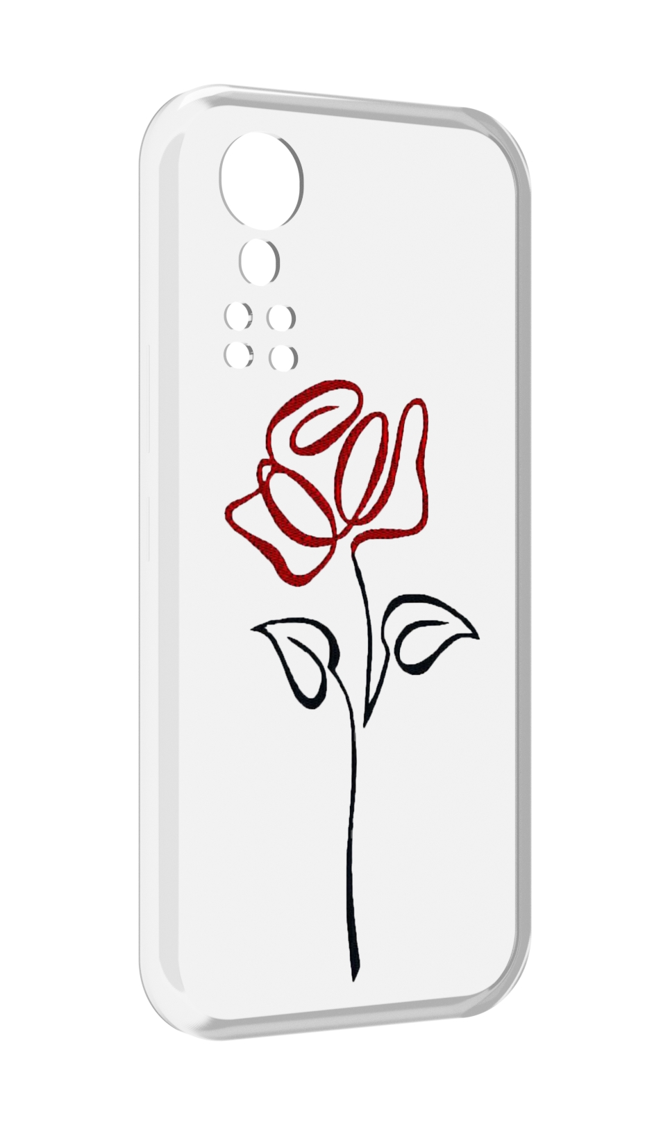 

Чехол MyPads цветок в одну линию для ZTE Axon 30 5G / Axon 30S, Прозрачный, Tocco