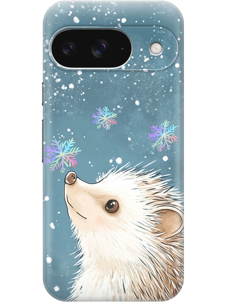 

Силиконовый чехол на Google Pixel 9 с принтом "Ежик и снежинки", Прозрачный;белый;серый;синий, 784809712