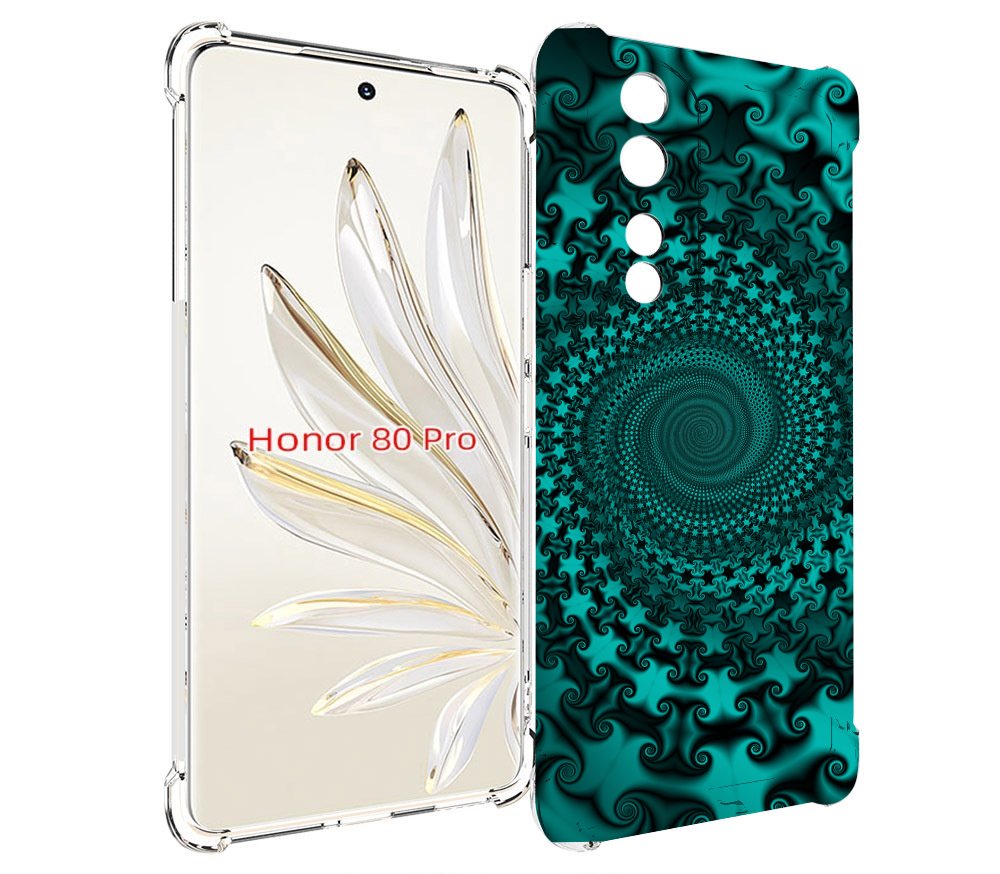 

Чехол MyPads зеленый-гипноз для Honor 80 Pro, Прозрачный, Tocco