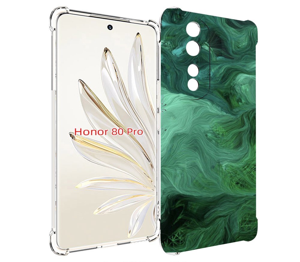 

Чехол MyPads зеленые нити для Honor 80 Pro, Прозрачный, Tocco