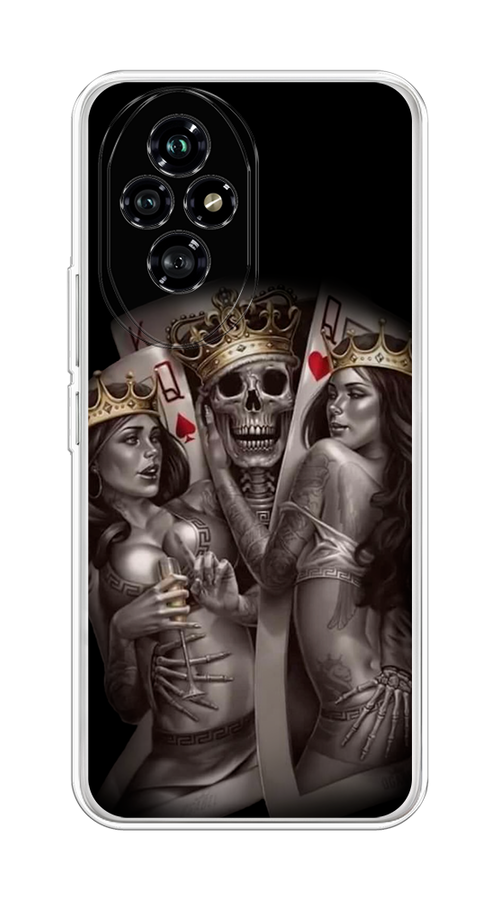 

Чехол на Honor 200 "Карты король и королевы", Серый;желтый, 6124750-1