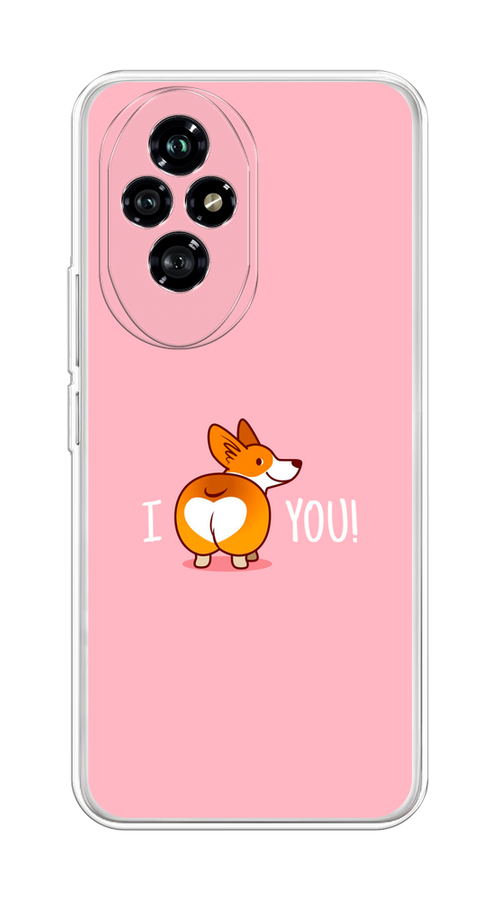 

Чехол на Honor 200 "Корги I love you", Розовый;коричневый;белый, 6124750-1
