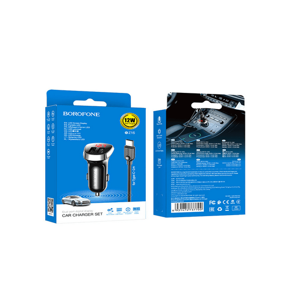 

АЗУ Type-C на 2 USB 2.4A 12W Borofone BZ15 черный