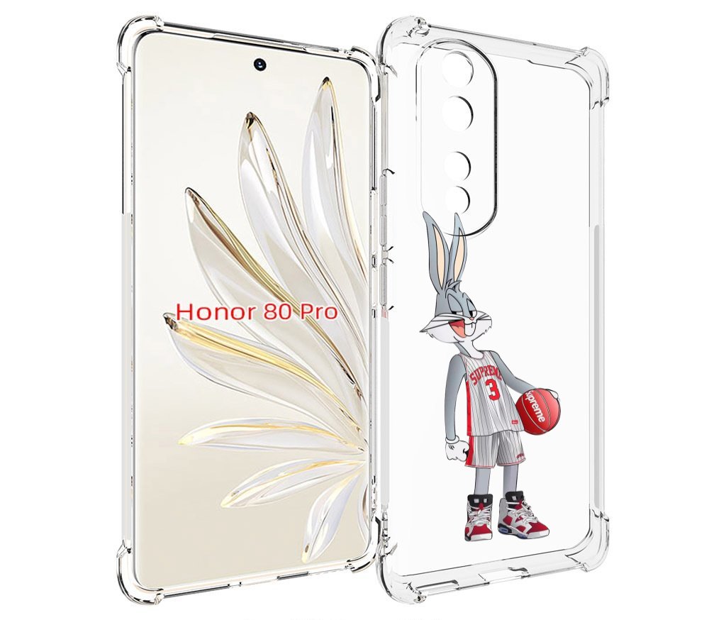 

Чехол MyPads заяц-баскетболист женский для Honor 80 Pro, Прозрачный, Tocco