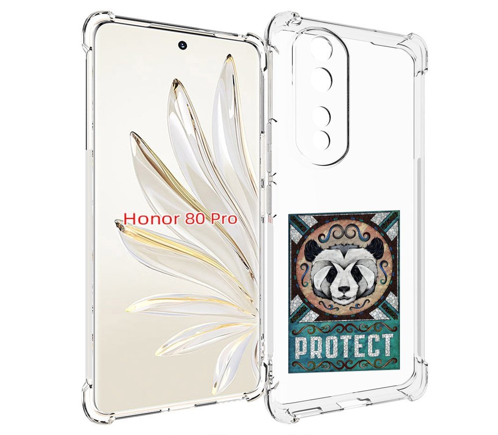 

Чехол MyPads защита панды для Honor 80 Pro, Прозрачный, Tocco