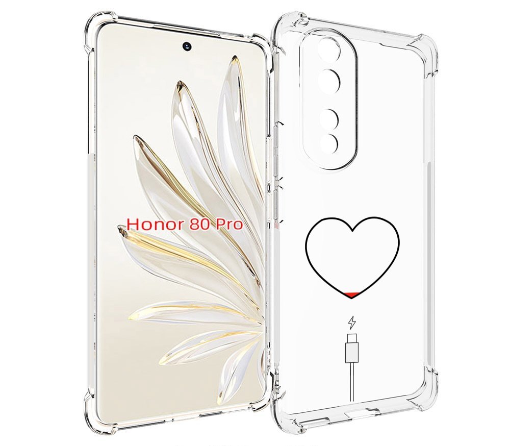 

Чехол MyPads зарядка-сердца для Honor 80 Pro, Прозрачный, Tocco