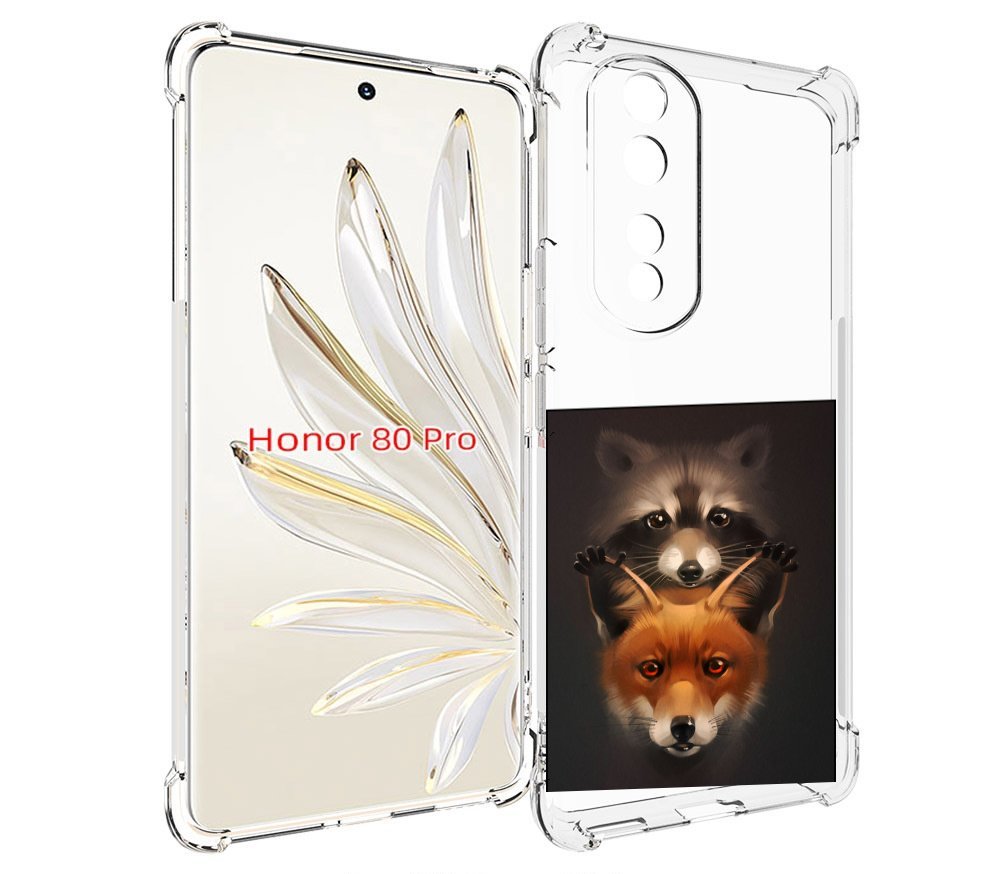 

Чехол MyPads енотик-лисенок для Honor 80 Pro, Прозрачный, Tocco