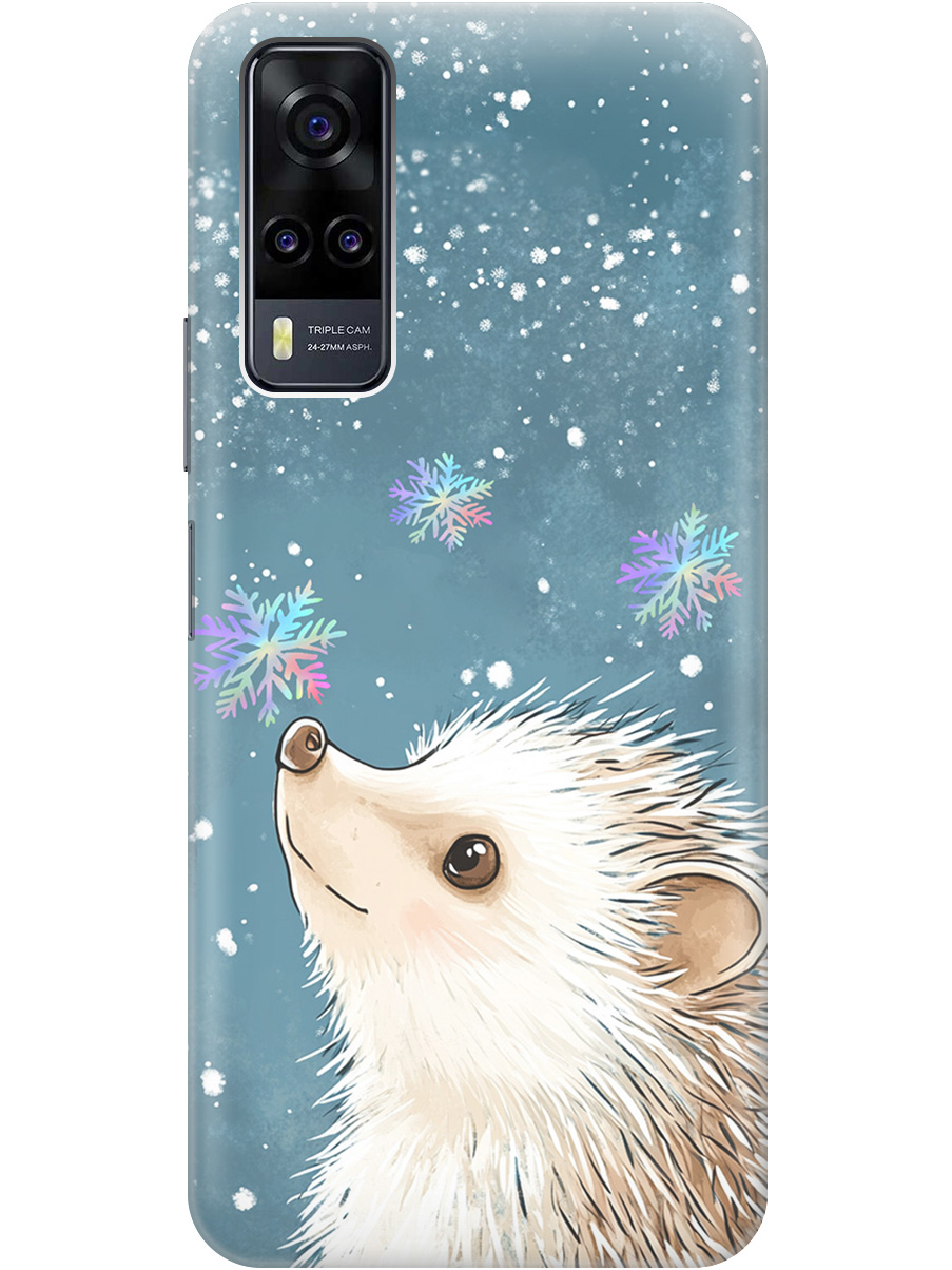 

Силиконовый чехол на Vivo Y31 / Y53s 4G / Y51 2020 с принтом "Ежик и снежинки", Прозрачный;белый;серый;синий, 743438312