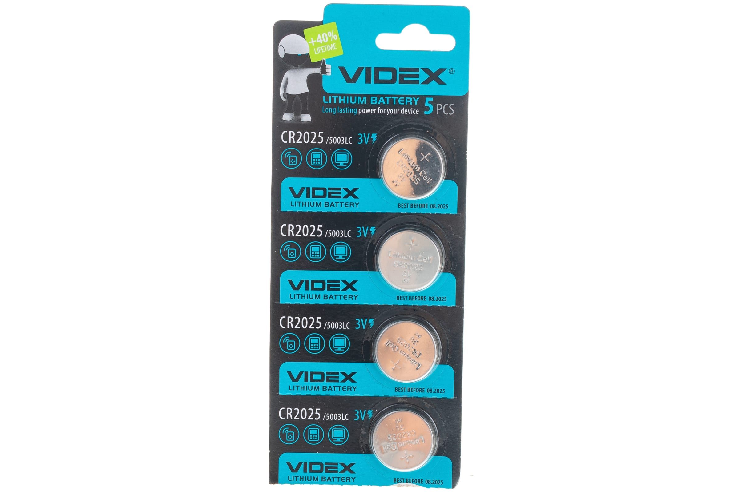 

VIDEX Элемент питания литиевый 5 блистер VID-CR2025