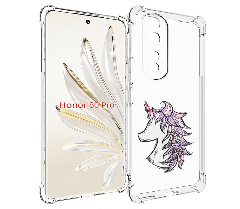 

Чехол MyPads единорог-рисунок для Honor 80 Pro, Прозрачный, Tocco