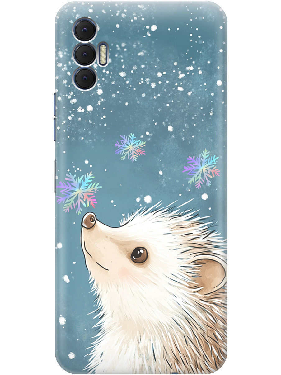 

Силиконовый чехол на Tecno Spark 8P с принтом "Ежик и снежинки", Прозрачный;белый;серый;синий, 741736212