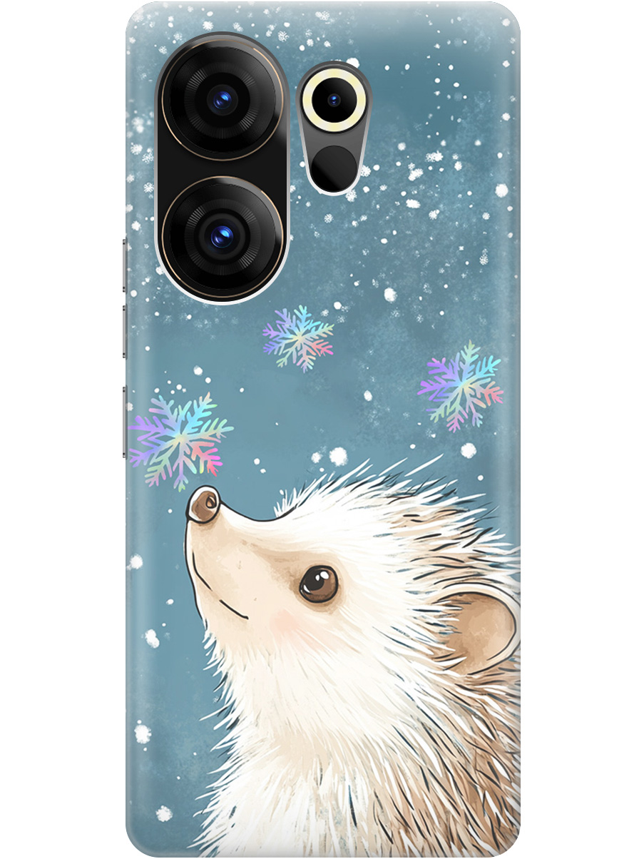 

Силиконовый чехол на Tecno Camon 20 Premier 5g с принтом "Ежик и снежинки", Прозрачный;белый;серый;синий, 772567812
