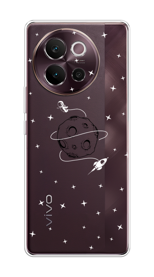 

Чехол на Vivo V40 Lite 5G "Полет вокруг луны", Белый;серый;черный, 2611550-1