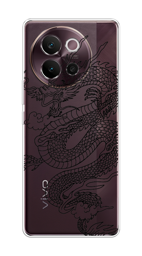 

Чехол на Vivo V40 Lite 5G "Большой китайский дракон", Черный;серый, 2611550-1